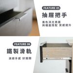 公文櫃 三抽櫃 抽屜櫃 桌下收納櫃 收納櫃 DR264, 白橡木+黑色, large