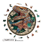 [積木共和國] 【YouRPUZZLE】圓形恐龍(檢驗合格 不規則木製拼圖), , large