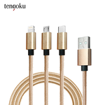 【tengoku天閤堀】超強韌USB-C三合一1.2M編織快速充電線, , large