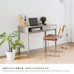 書桌 工作桌 電腦桌 化妝桌 雙抽屜桌 鐵架書桌 雙抽工作桌 TA495, 奶茶色, large