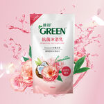 綠的抗菌沐浴乳補充包-山茶花精萃, , large