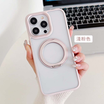 【山水之寶】iphone 15/15pro/15promax 手機殼 清透款 賽文360度磁吸支架防摔殼 無線充電 手機支架, , large