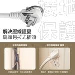 【福利品】｜ 台灣之美 社頭｜5開4座｜180CM｜防雷擊突波｜三孔插座｜扁頭插頭｜台灣製｜功能正常｜外觀瑕疵｜新極簡白, , large