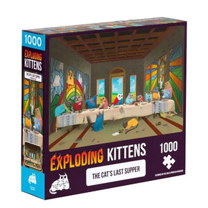 【Asmodee】爆炸貓 1000片拼圖：貓的最後晚餐 英文版｜Exploding Kittens Puzzle｜拼圖收藏