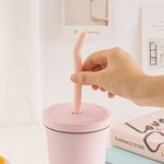 Churros Shaped Silicone Straw Storage Set, , large