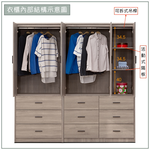 【唯熙傢俱】金柏莉灰橡色6.7尺衣櫃, , large