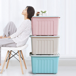 【AOTTO】65L無印風可疊加滑輪收納整理箱/收納箱-2入(AL-011), , large