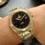 [星晴錶業]Vivienne Westwood手錶,38mm,VW30314黑色錶面金色錶殼金色精鋼錶帶款, , large