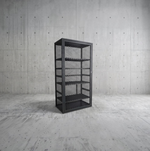【 SHAONIANNA.TW 】活動式層板收納櫃 150x90x50｜消光霧黑｜4層可調｜器材收納層架｜一體成型免組裝｜穩固不搖晃｜可上鎖, , large