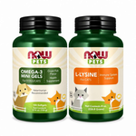 摩達客 美國進口娜奧NOW寵物保健1+1優惠組｜Omega-3魚油迷你軟膠囊+貓用L-離胺酸粉-組合, , large
