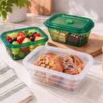 [JC ECO BELIEVER]900ml松綠色長型保鮮盒 鉑金食品級矽膠保鮮盒 保鮮盒 折疊保鮮盒 折疊便當盒&nbsp;微波保鮮盒 矽膠保鮮盒, , large