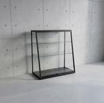 【 SHAONIANNA.TW 】工業風霧黑鐵架強化玻璃收納展示櫃 90x45x95cm &ndash; 客廳書房多功能收納櫃、防塵耐重透明展示櫃, , large