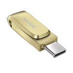 【SanDisk】Ultra Luxe 128G 金色 TYPE-C USB 3.2 雙用 OTG 旋轉隨身碟 讀取速度 400MB/s, , large