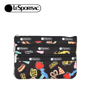 Lesportsac 3-Zip Cosmetic 三層拉鍊化妝包 收納包 盥洗包 女包 男包(紐約城市)L262-7158P-HG79