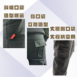 【億子洪】彈性修身直筒工裝褲 TTRI紡織認證 拉鍊款 灰色-2XL【GNZ2022】, , large