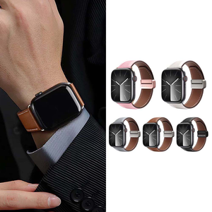 【山水之寶】DUX DUCIS Apple watch 44/45/49/S10 46/S11 46mm錶帶 鋅合金磁吸扣小牛皮錶帶