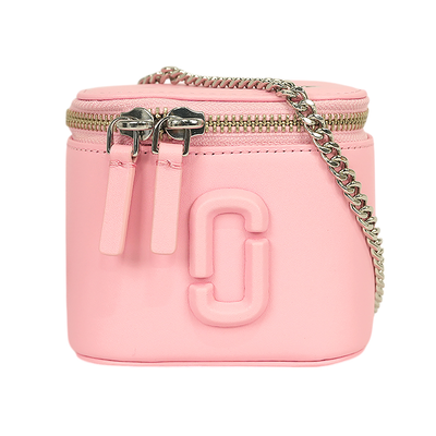 MARC JACOBS Vanity 平滑皮革銀鍊迷你化妝包/斜背包/蝴蝶結粉