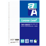 【DOUBLE A】A5 方格活頁紙 80張入-#DALL12004, , large