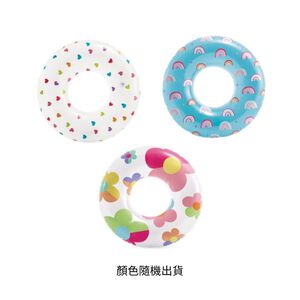 【泳具】24吋海洋世界透明泳圈-款式隨機出貨(適用年齡：6-10歲)