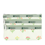 Lesportsac 3-Zip Cosmetic 三層拉鍊化妝包 收納包 盥洗包 女包 男包(盛夏草原), , large