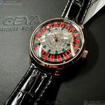 [星晴錶業]GEYA手錶,46mm,G78187GHKK彩色錶面玫瑰金錶殼深黑色真皮皮革錶帶款, , large