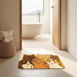 【怪獸】瑪思特 30秒瞬吸 軟式珪藻土吸水地墊 北歐動物系列 (60x40cm) -喵星小隊, , large