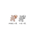 韓版s925純銀迷你小熊熊轉珠耳環  -白金小熊 附馬卡收納盒, , large
