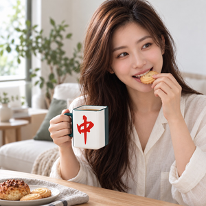 好運旺旺麻將馬克杯【發財/紅中】 杯子 交換禮物 水杯 馬克杯 發財 畢業禮物 聖誕節 造型馬克杯 陶瓷杯 好運杯 發財馬克杯 轉運