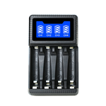 LCD智慧型四槽USB電池充電器 可充3號4號充電電池 可獨立充電, , large