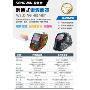 WIN五金 松盈牌 液晶自動變色面罩 <小視窗> 電焊面罩 氬焊機 電焊機 氣焊機 保護眼睛 彩繪 護目鏡 變色 面罩