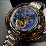 [星晴錶業]GEYA手錶,42mm,G78181GWB寶藍色錶面銀錶殼銀色精鋼錶帶款, , large