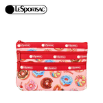 Lesportsac 3-Zip Cosmetic 三層拉鍊化妝包 收納包 盥洗包 女包 男包(甜甜圈派對)L262-7158P-HH10, , large