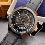 [星晴錶業]MASERATI手錶,46mm,R8871627001黑色錶面玫瑰金錶殼深黑色真皮皮革錶帶款, , large