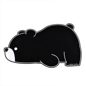 【Monster】 Soft Diatomaceous Earth Shaped Absorbent Mat &ndash; Black & White Zoo (64x40cm) &ndash; Black Bear