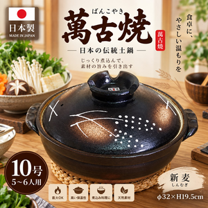 【HIYASU日安工坊】日本萬古燒10號土鍋-新麥