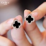 【Gulicc 】古莉可 耳環 經典 四葉草 水鑽耳釘, , large