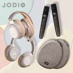 【JODIO】K2 藍芽行動KTV耳機豪華組 雙入 (酷黑色/奶茶色/黑+奶茶色) 無線麥克風 K歌 耳罩 行動KTV 卡拉OK, , large