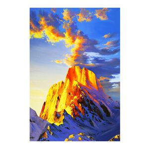 【御畫房】日照金山 國家一級畫師手繪油畫60&times;90cm(VF-101)