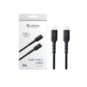【山水之寶】iMos 充電線材 支援i17快充 60W USB-C to USB-C 高強度快充傳輸線 135cm