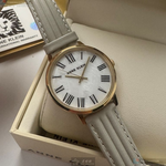[星晴錶業]ANNE KLEIN手錶,34mm,AN00613貝母錶面金色錶殼淺灰色真皮皮革錶帶款, , large
