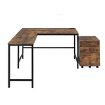 【HomeMax】L型復古紋工作桌/120+80cm/附插座/抽屜/轉角桌/辦公桌/活動櫃/工業風★MIT●, , large
