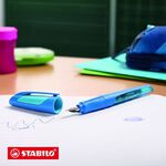 【德國天鵝STABILO】EASYbuddy 學習樂人體工學正姿鋼筆  通用歐規墨水 初學者可用淺藍/萊姆綠(STB-57987-5), , large