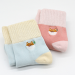 【minihope美好的親子生活】刺繡反折中筒襪2雙組-阿福, , large