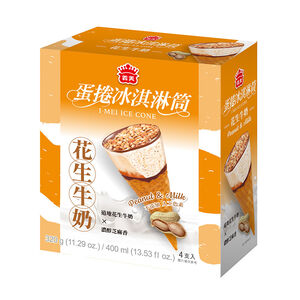 義美花生牛奶蛋捲冰淇淋筒 (每盒4入)