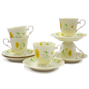 [豐名日本餐具] 咖啡杯五客入組 高台黃菊 ROBERTA / C00CS5-39