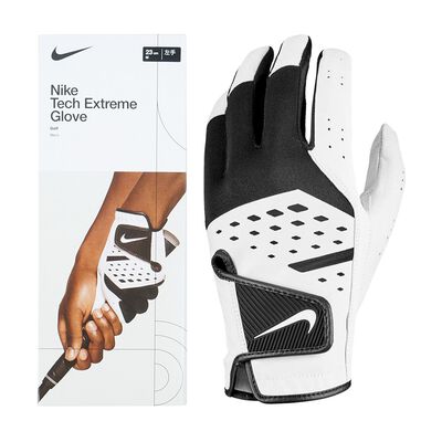 NIKE TECH EXTREME VII 男子高爾夫手套(左手) 單入裝 山羊皮革 輕量 透氣 柔軟 舒適 彈性 白黑