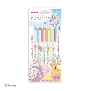【ZEBRA 斑馬牌】迪士尼 限定款  MILDLINER 雙頭柔性螢光筆 5色套組 A/B款 組(WKT7-DS3-5C)  -  WKT7-DS3-5C-B維尼款