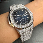 [星晴錶業]GEYA手錶,44mm,G78183GWB寶藍色錶面銀錶殼銀色精鋼錶帶款, , large