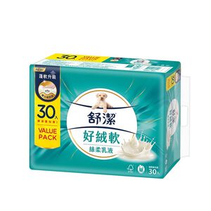 [箱購]舒潔絲柔乳液抽取衛生紙超值包 100PC抽30包/袋 x 3袋(箱購依實際收貨為主，無法保證原封箱出貨)