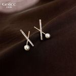 【Gulicc】古莉可 耳環  X字母 珍珠耳飾, , large